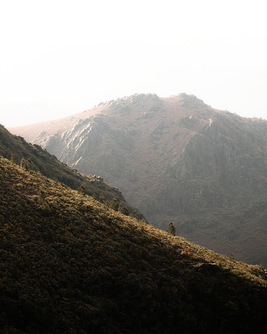 Fotomural Serenas montañas brumosas de Vila Real, Portugal, que ofrecen un paisaje natural impresionante.
