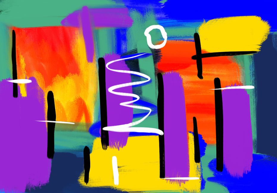 Dynamic abstract artwork featuring bold colors and expressive brushstrokes for a modern artistic vibe.