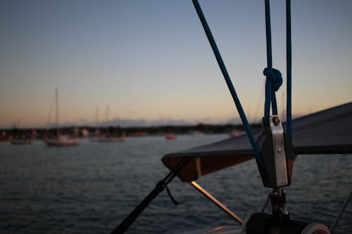 Close-up of a Rope and a Roller on a Boat