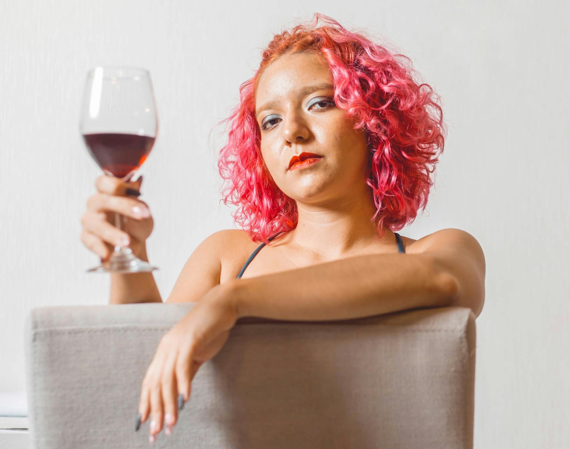 Woman Posing with Wine Glass