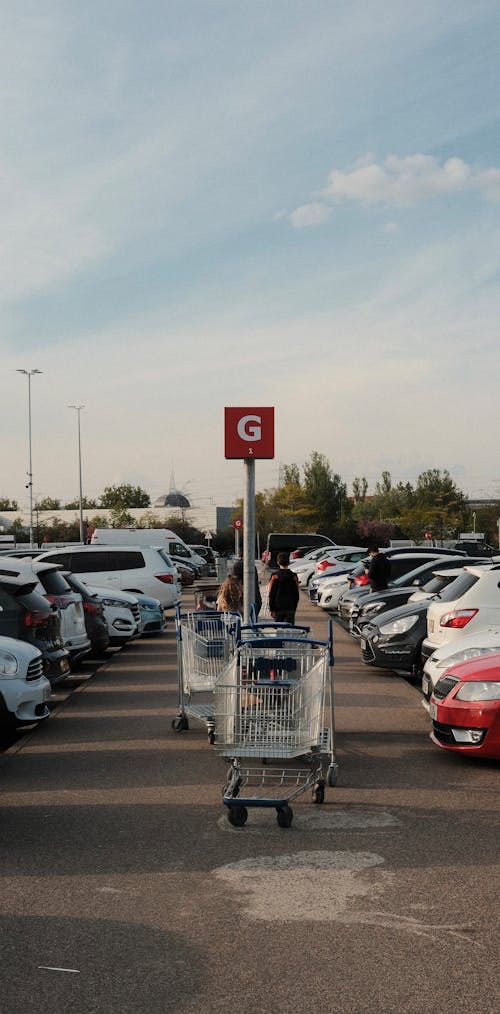 Fotobanka s bezplatnými fotkami na tému cestička, nákupné vozíky, parkovacia plocha