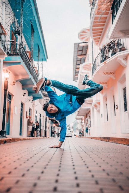 Man Break Dancing On Street