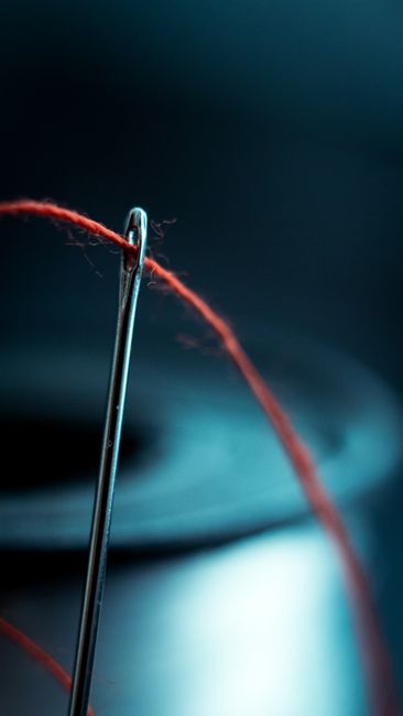 sewing thread needle closeup