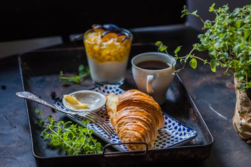 Free Croissant With Butter Stock Photo