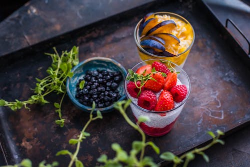 Strawberries, Blackberries, And Sliced Fruits