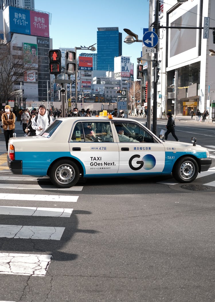 A Taxi In A City