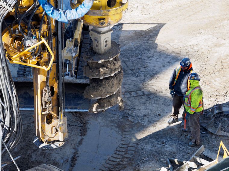 Ground works and plant on a construction site