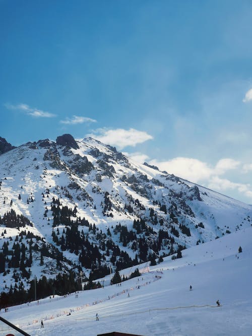 Snow Covered Mountain Under Blue Sky