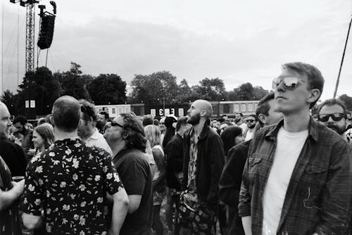 People on Concert in Black and White
