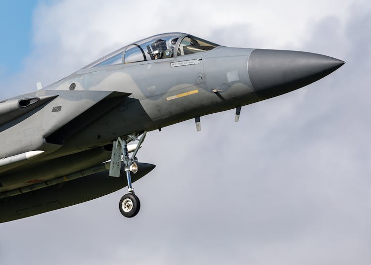 Close-up Of A Flying F15 Jet