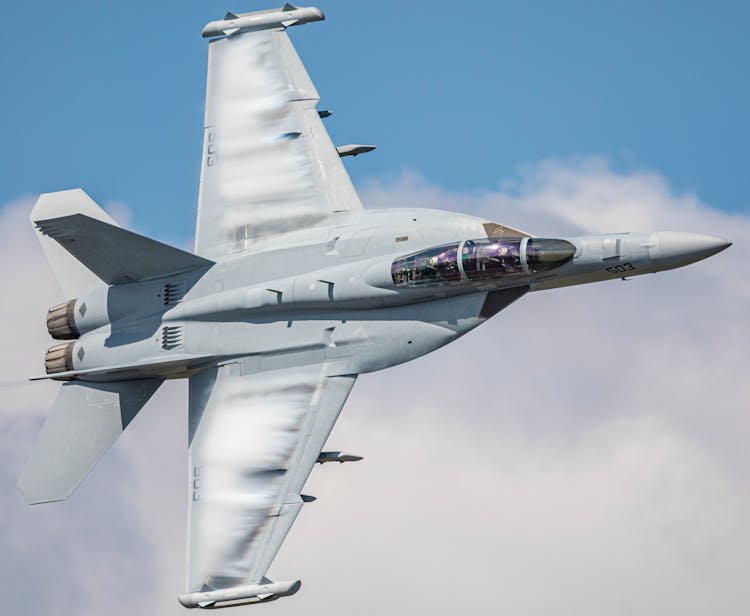 Close-up Of A Flying F18 Jet