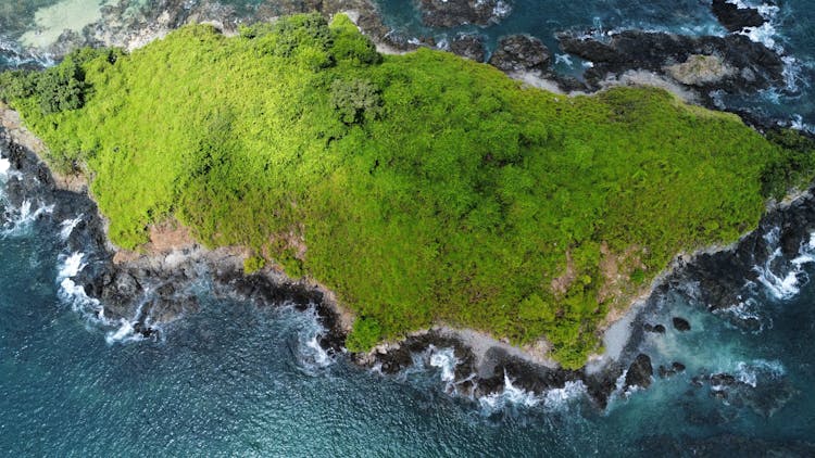 Drone Photography Of Green Island During Daytime