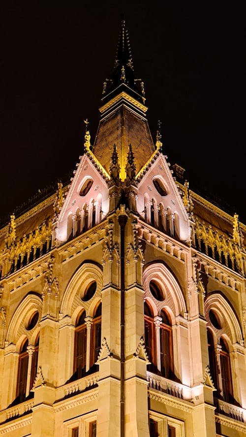 Facade of Hungarian Parliament Building, Budapest, Hungary