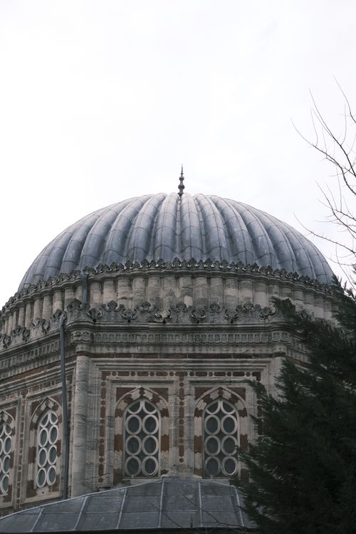 Free A detailed view of the Sehzade Mehmet Turbesi dome showcasing Ottoman architecture in Istanbul. Stock Photo