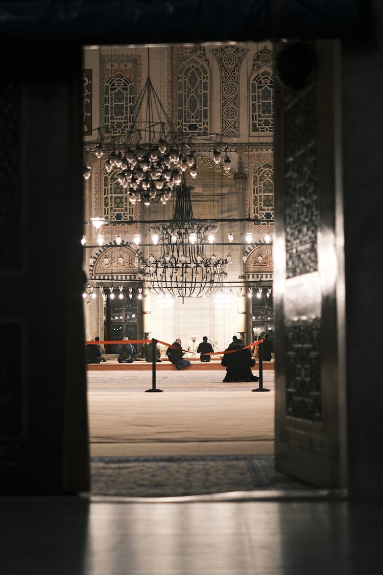 People Praying Inside The Mosque