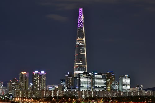 bezplatná Základová fotografie zdarma na téma budovy, Jižní Korea, lotte světová věž Základová fotografie