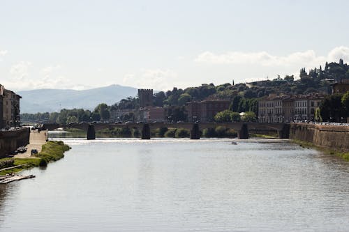 Ponte Alle Grazie Bridge Over Arno River, Florence, Italy