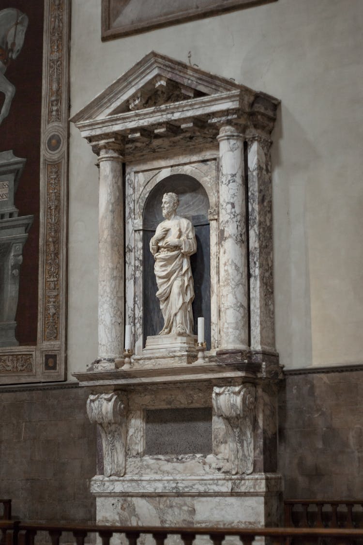 Concrete Statue Inside The Church