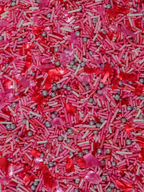 Close-up of Pink and Red Candies Pile