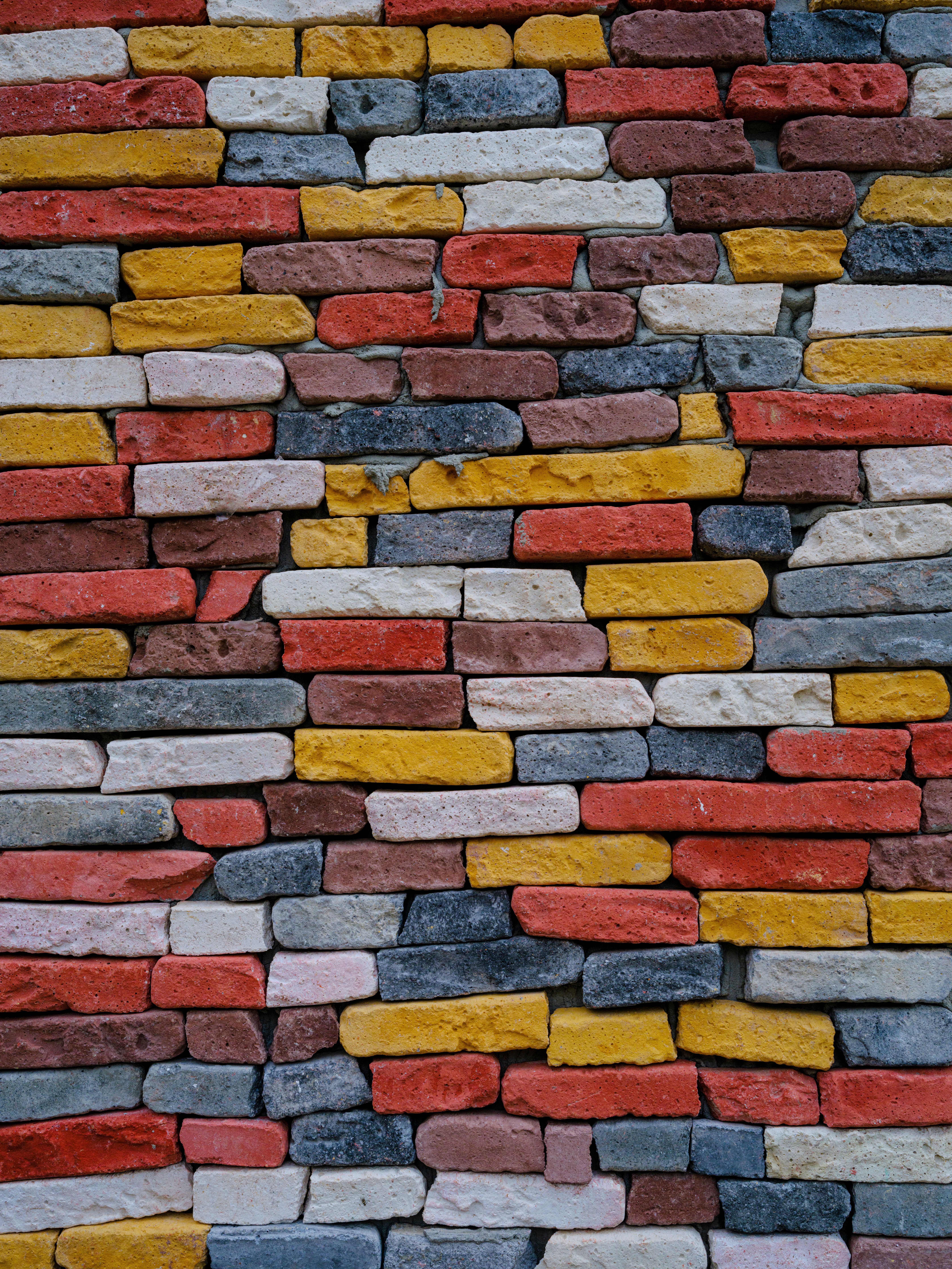 Close-up of Colorful Bricks Wall · Free Stock Photo