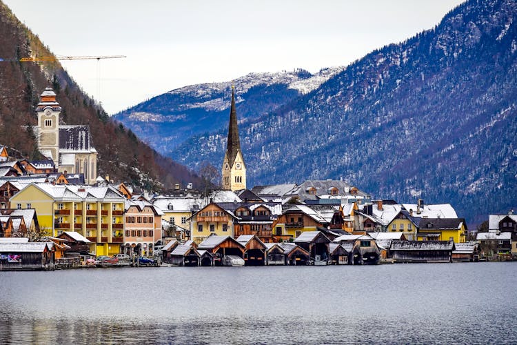 Hallstatt Town In Mountains In Austria