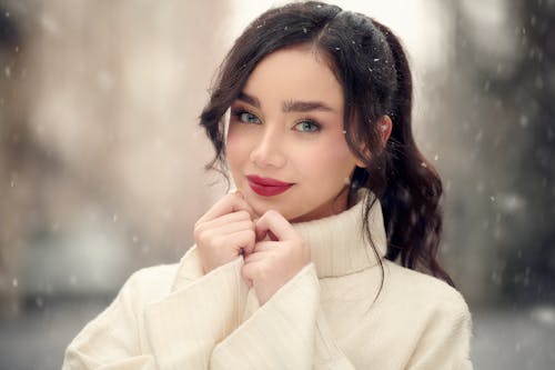 Brunette Woman in Sweater