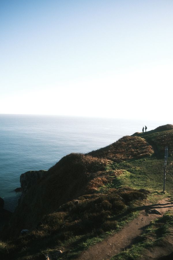 Hikers on the Bray to Greystones cliff walk, County Wicklow