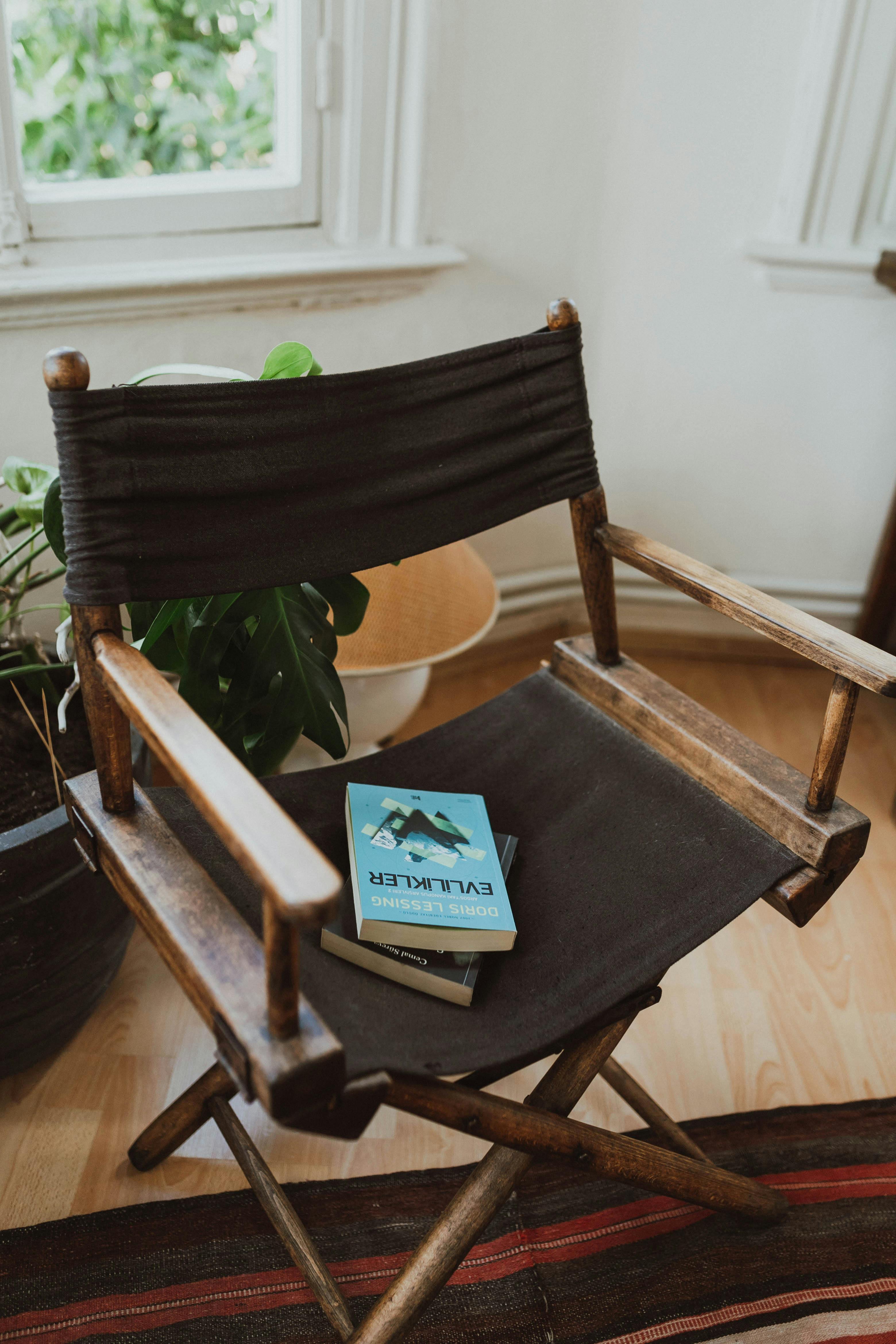 Orange Blanket on a Deck Chair Free Stock Photo