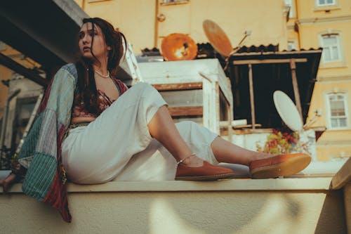 Woman Posing on Wall