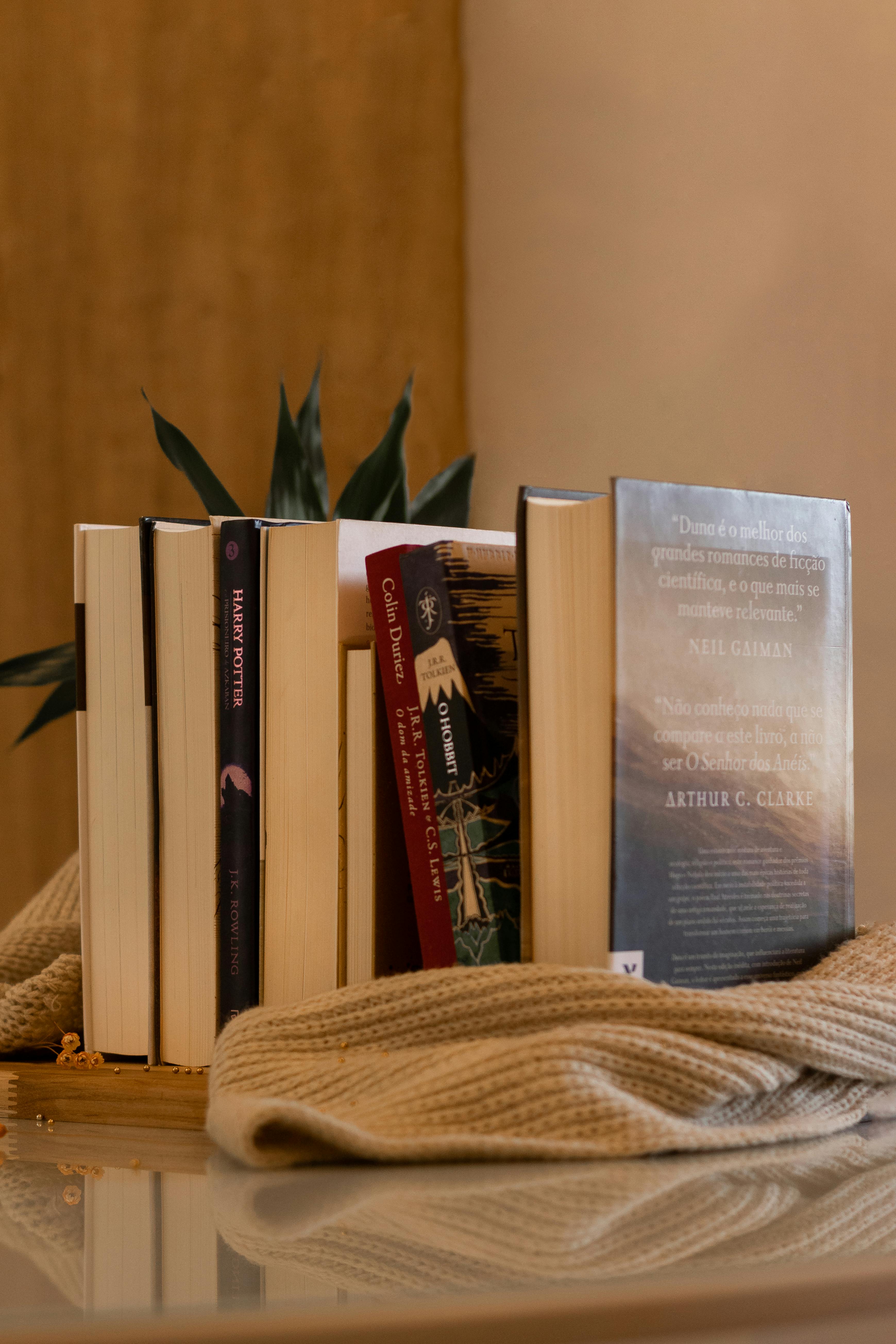 books on a table