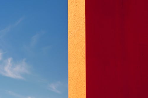 Red Wall and Clear Sky near