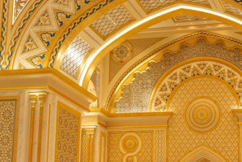Golden Ornate Walls and Ceiling in Palace