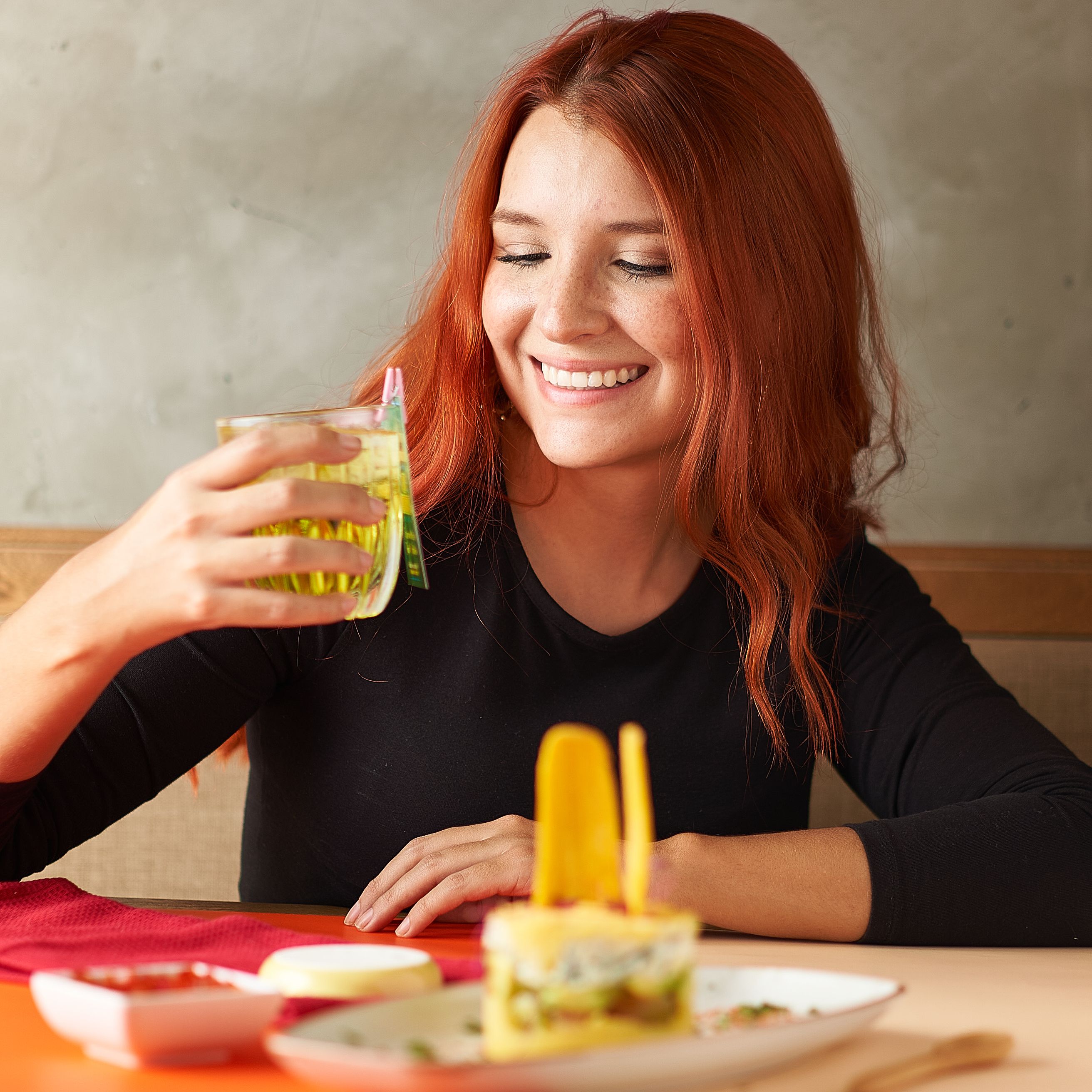 woman drink with tumbler