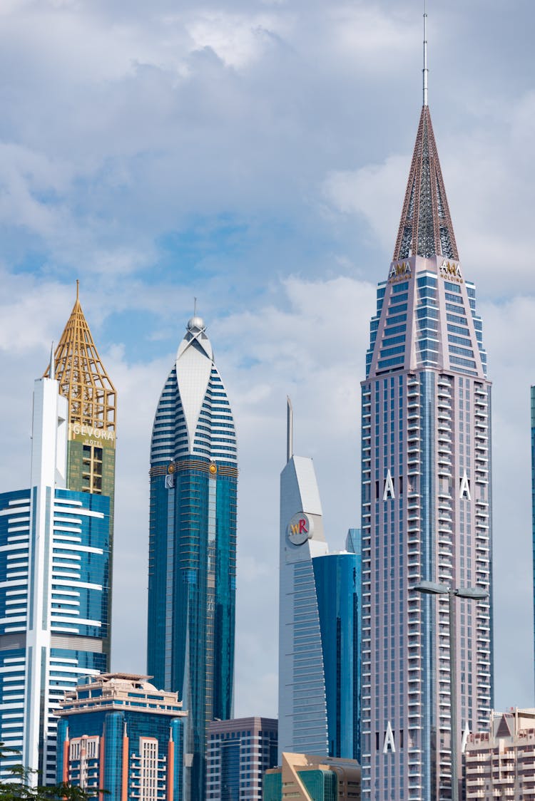 Modern Skyscrapers Against Blue Sky