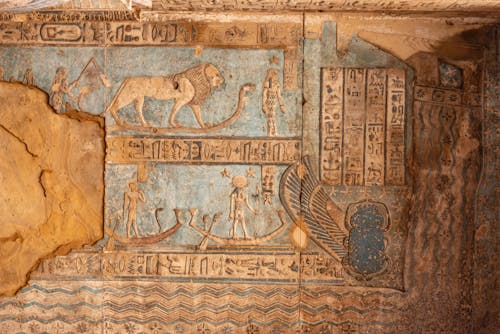 antik, hiyeroglifleri, mısır kültürü içeren Ücretsiz stok fotoğraf
