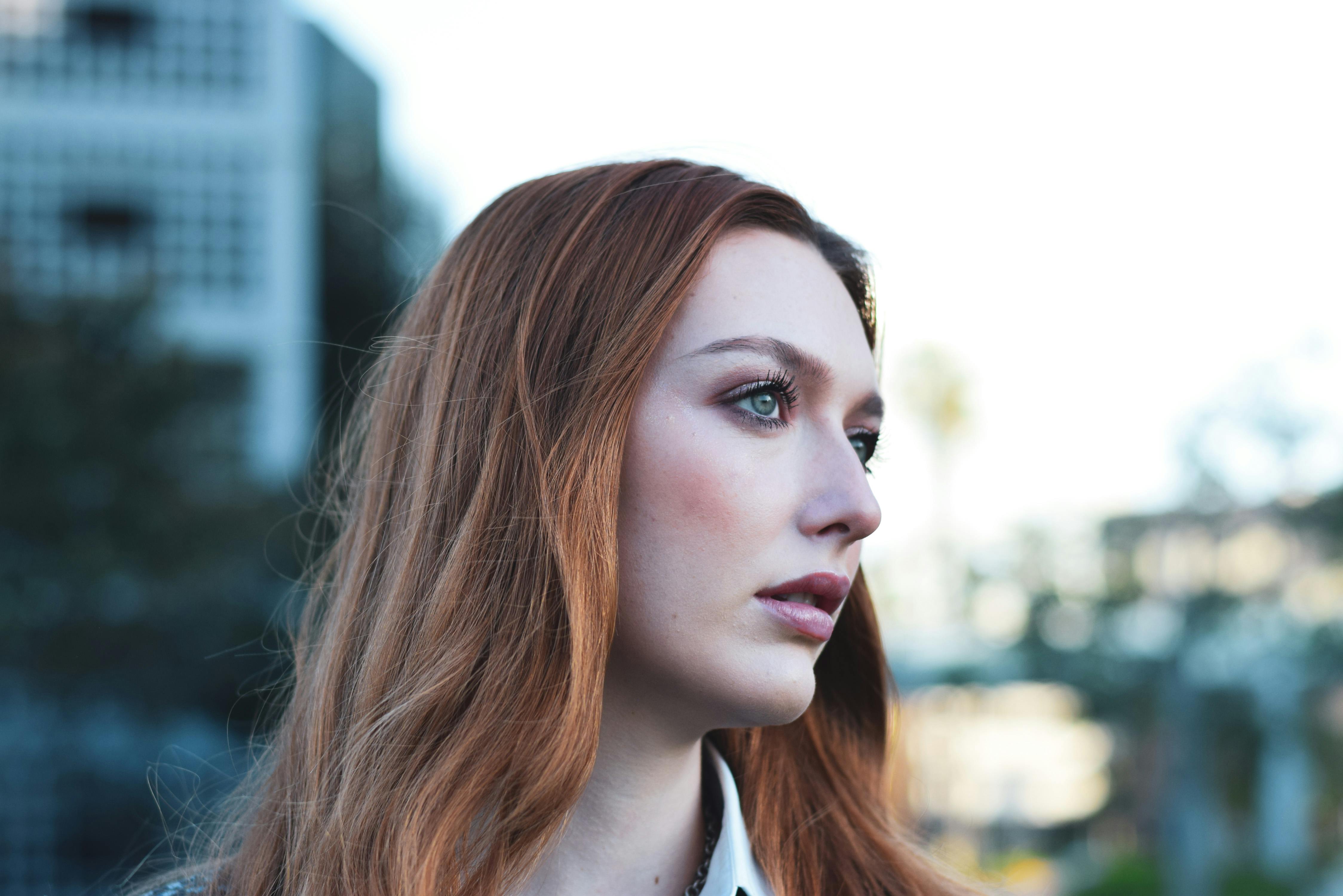 close up photo of beautiful young woman