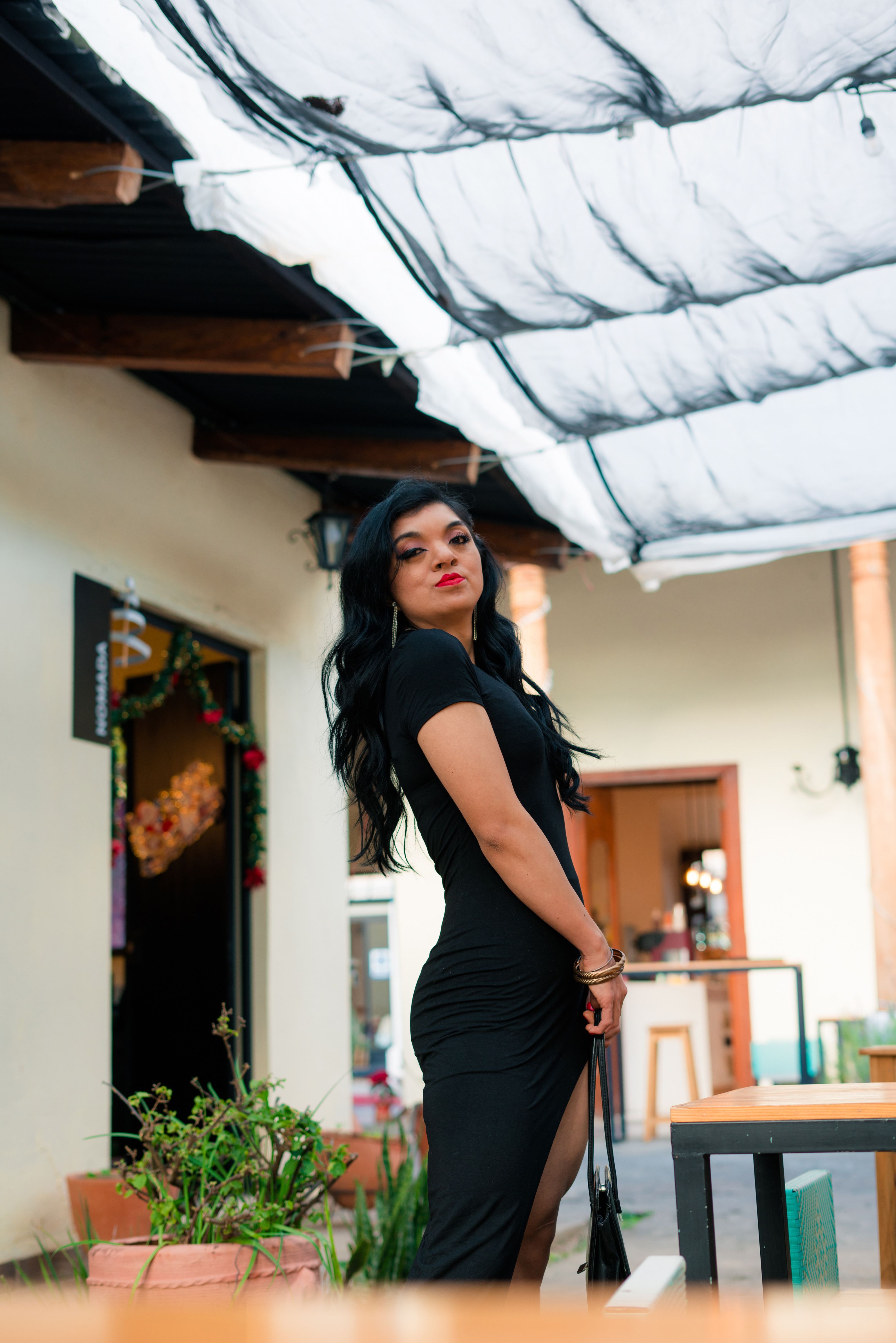 elie saab black dress Structured Midi Dress main image 0