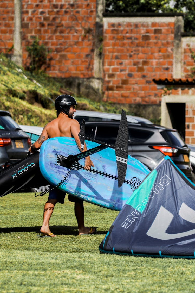 Surfer With Equipment