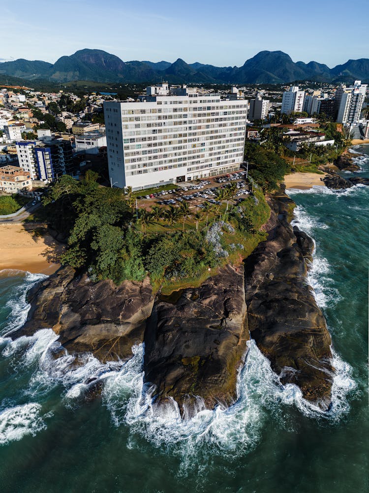 Hotel Built On Rock By Sea Shore