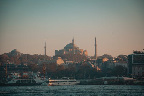Hagia Sophia Grand Mosque in Istanbul Cityscape at Dawn