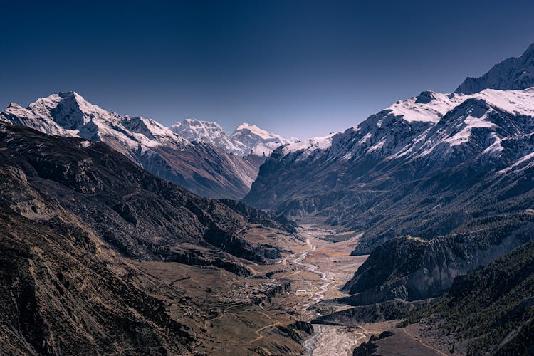 Scenic Valley In Mountains