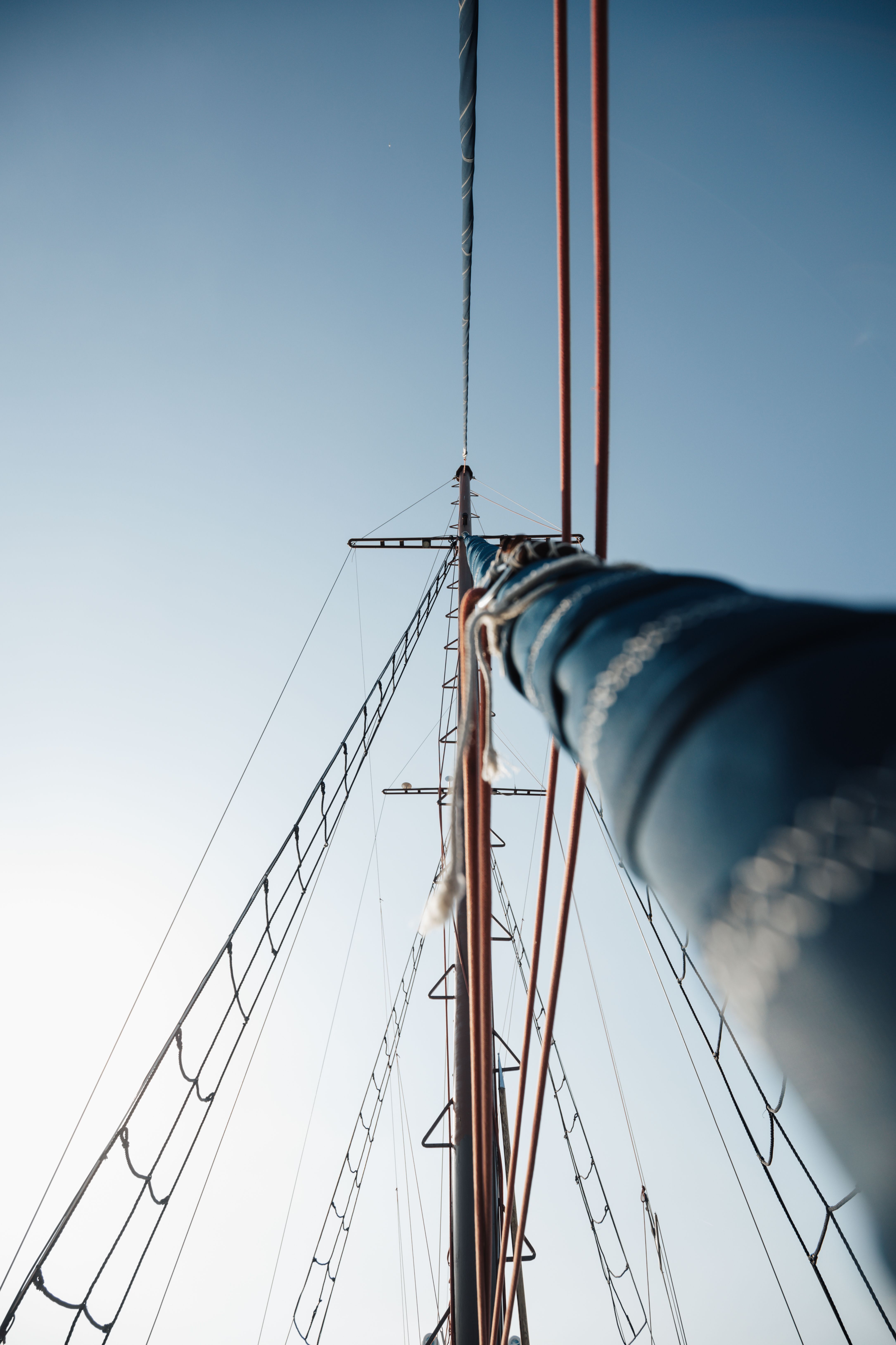 Tall Ship Mast Against Clear Blue Sky · Free Stock Photo