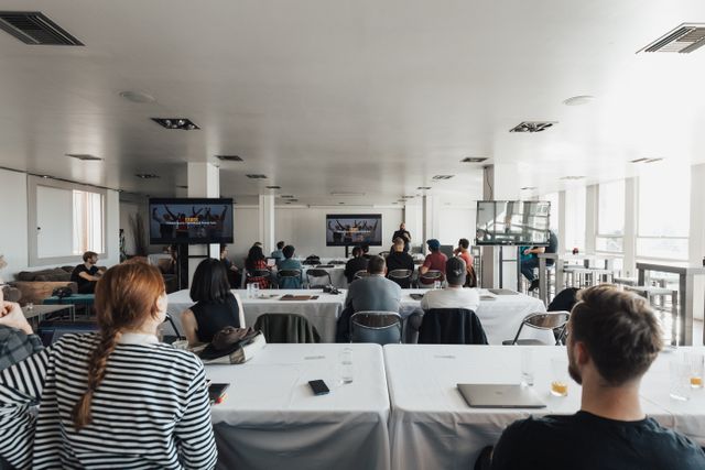Professionals attending a business conference