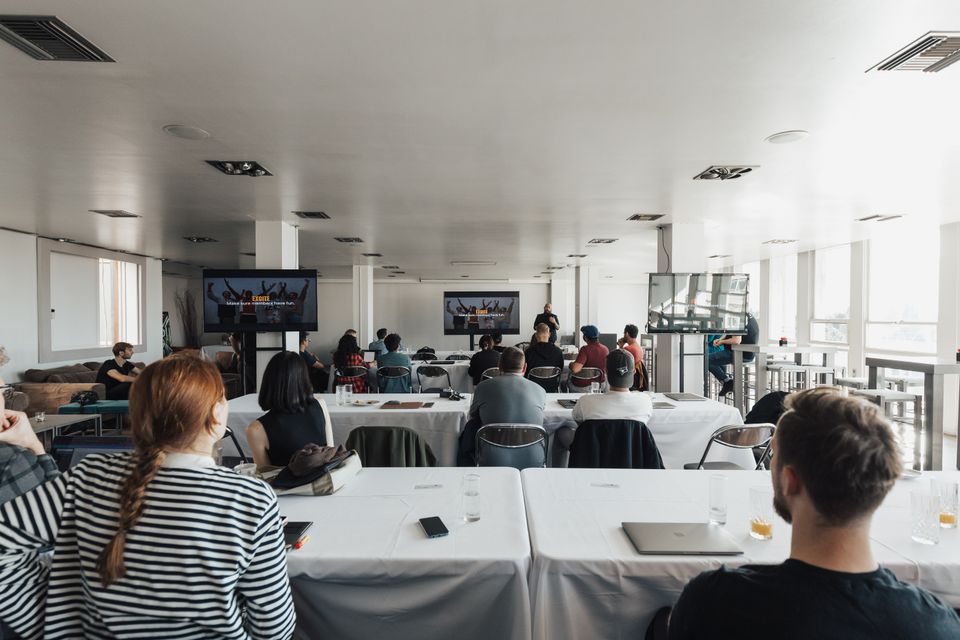 Professionals attending a business conference