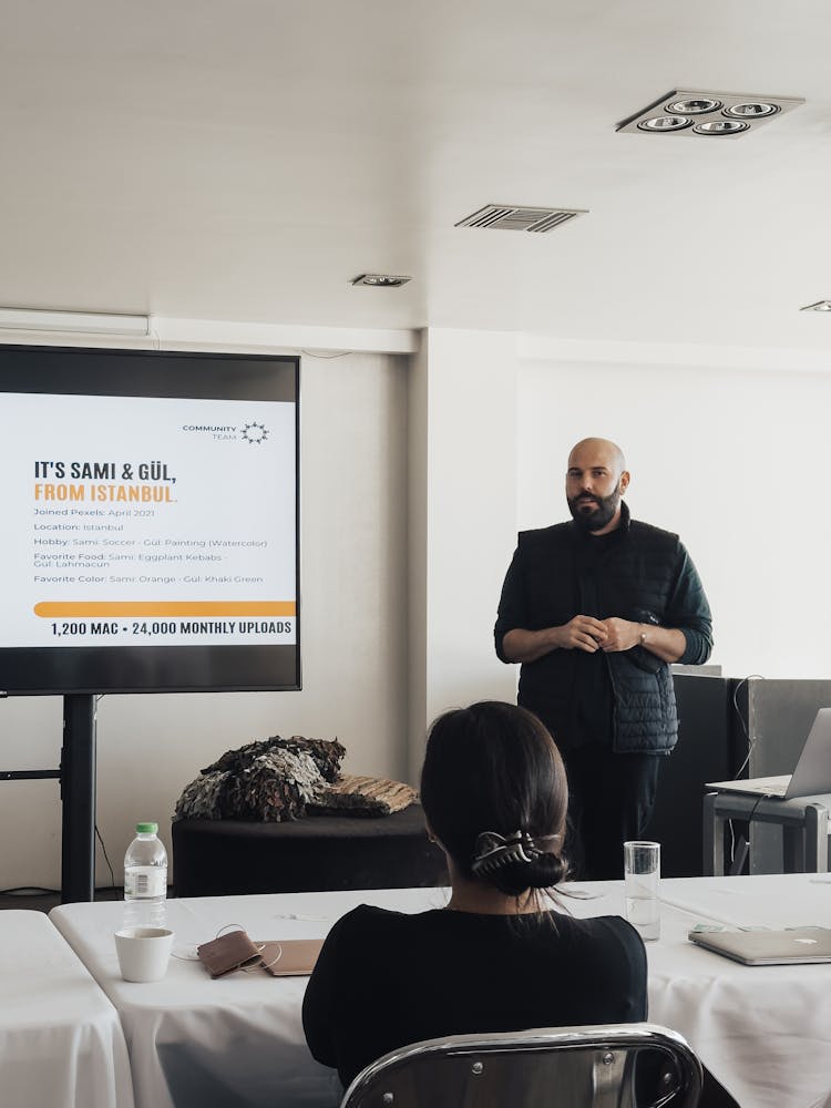 Man Giving A Great Presentation Speech In Meeting