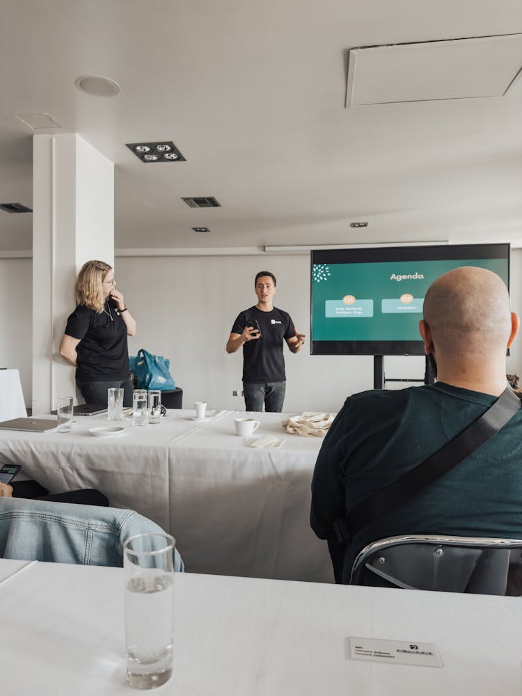 Man Giving An Interesting Presentation