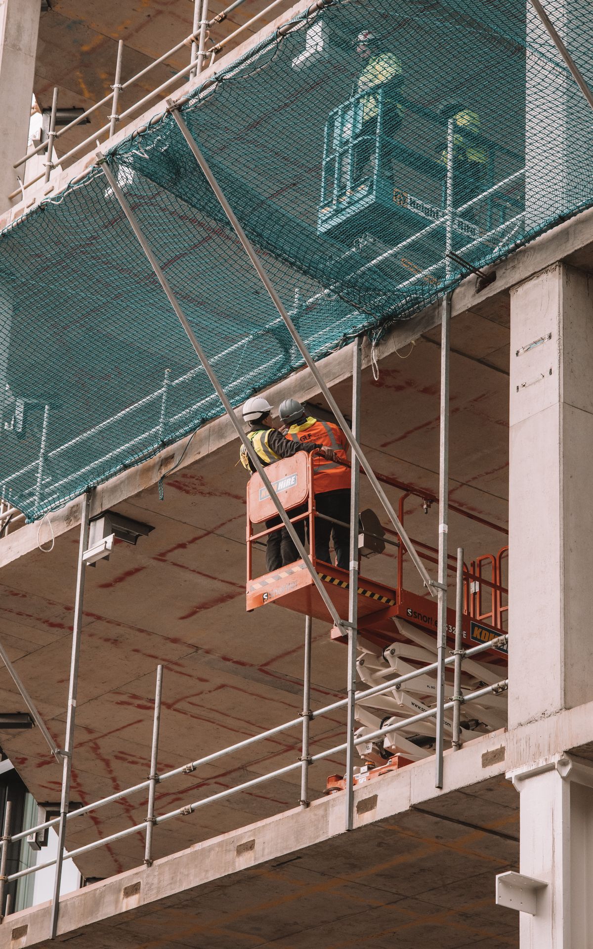 Tradespeople working on a building site in Dublin