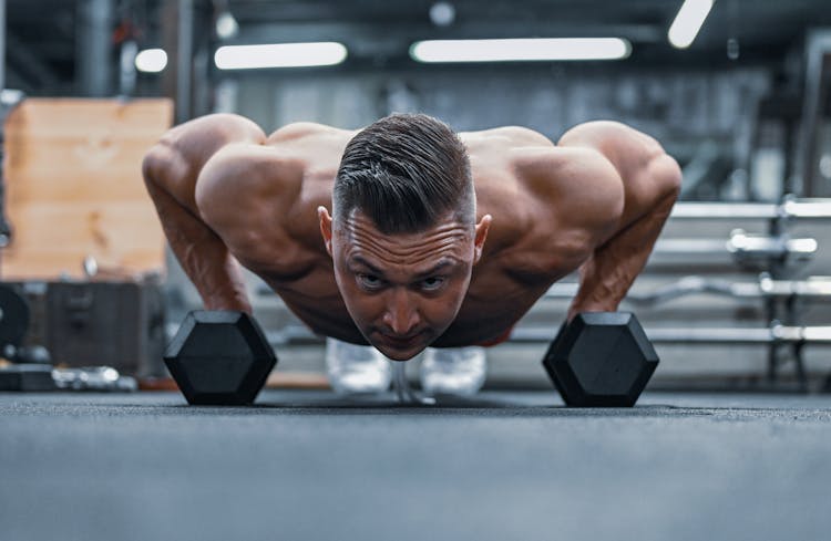 Man Doing A Push Up In A Gym