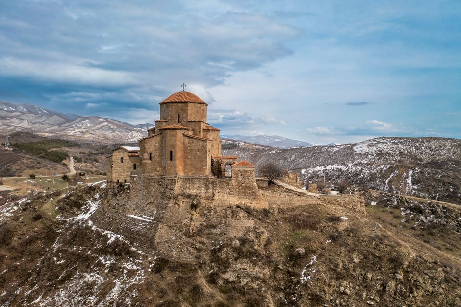 The historic Svetitskhoveli Cathedral in Mtskheta, Georgia, a UNESCO World Heritage site