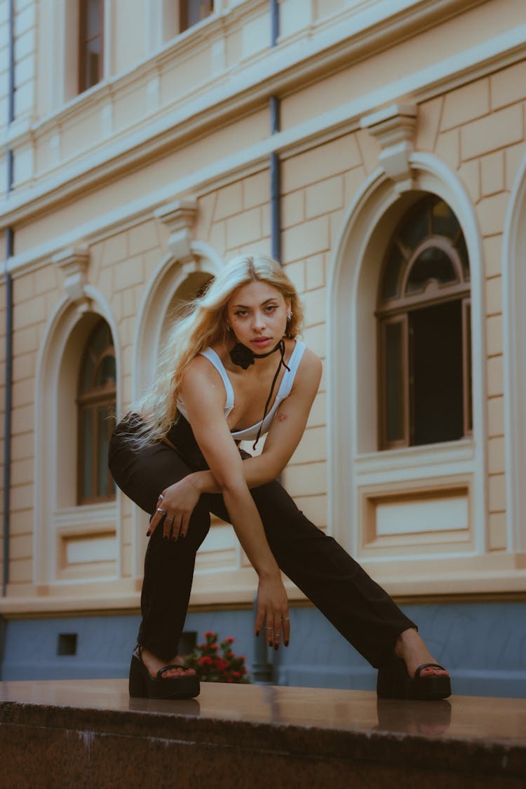 Woman Posing Near Building